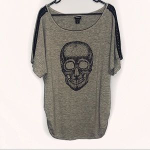 Torrid 3X Grey skull graphic T-shirt